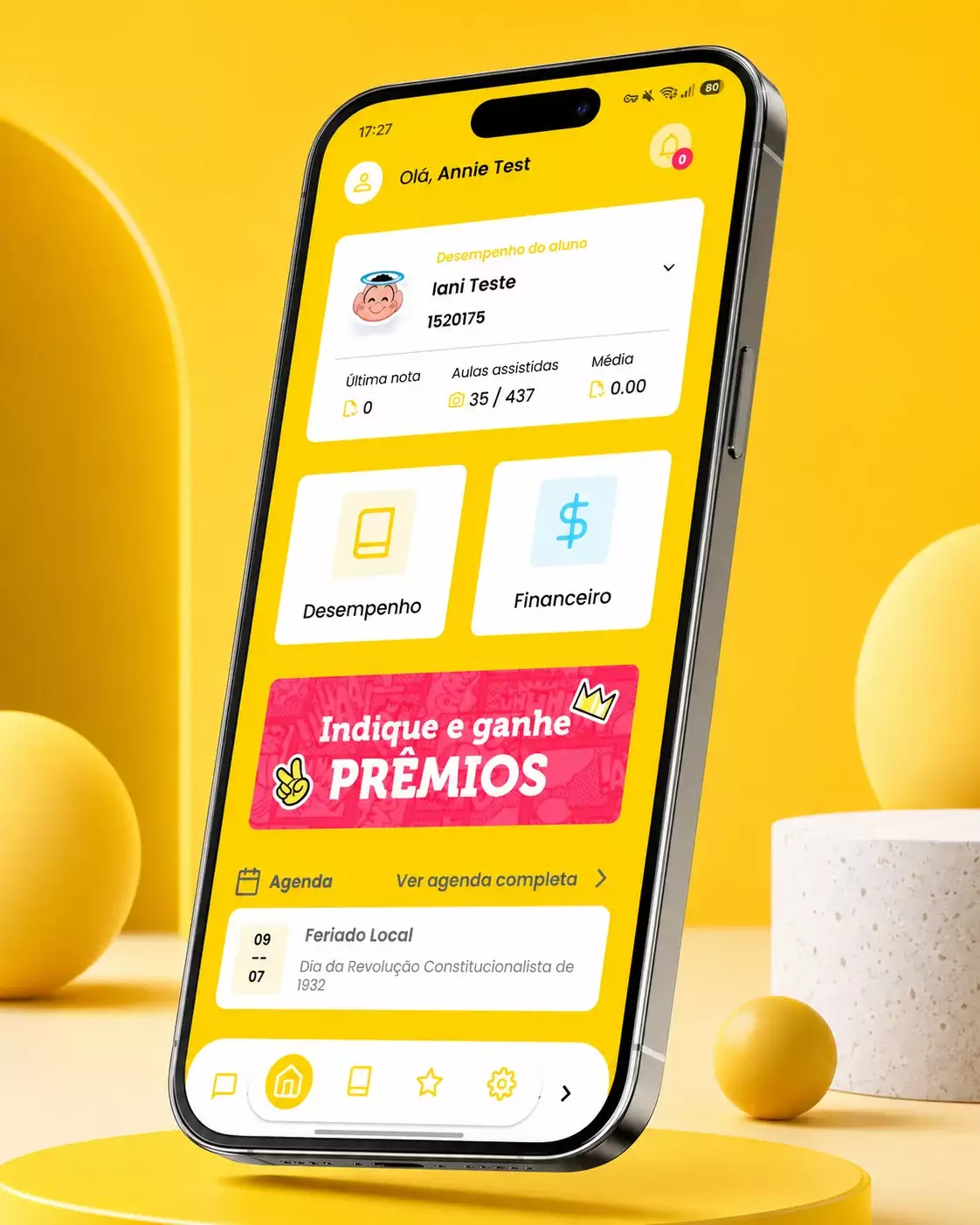 App dos Pais, tela inicial